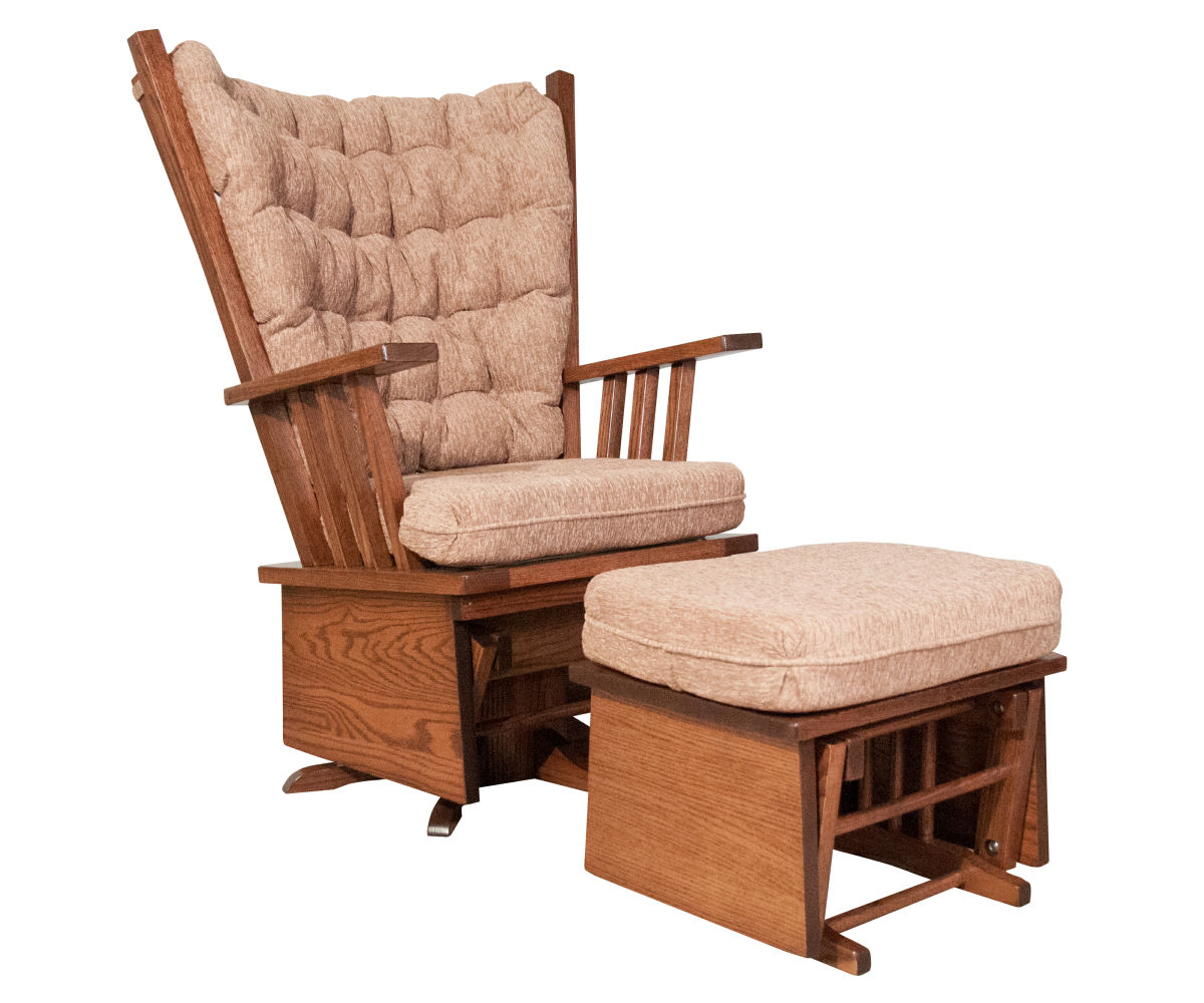296 Swivel Glider and Mission Ottoman Hardwood Creations