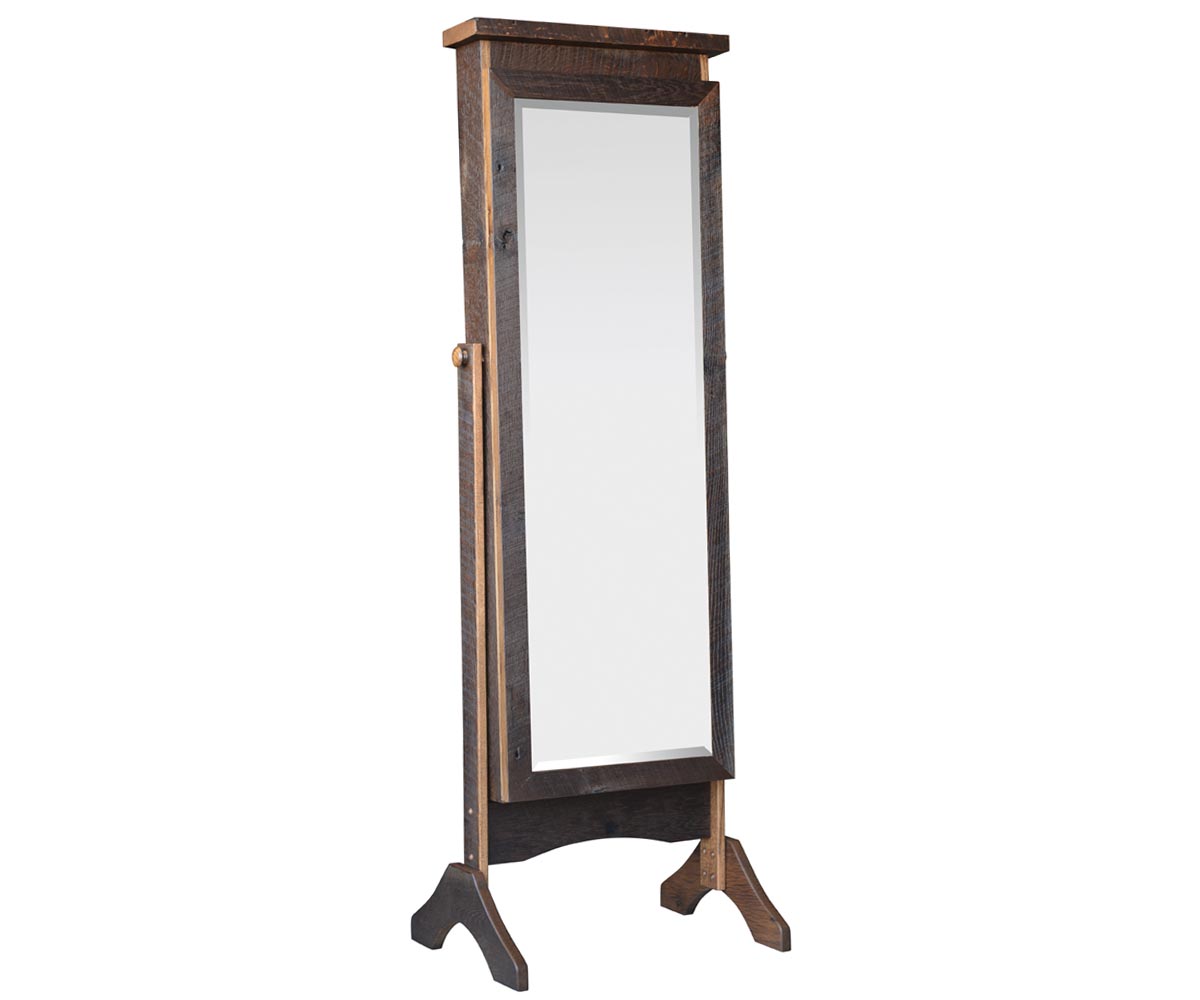 Reclaimed Oak Barnwood Cheval Mirror Hardwood Creations