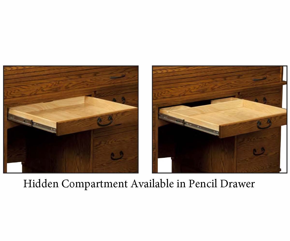 Traditional Single Pedestal Rolltop Desk - Image 3